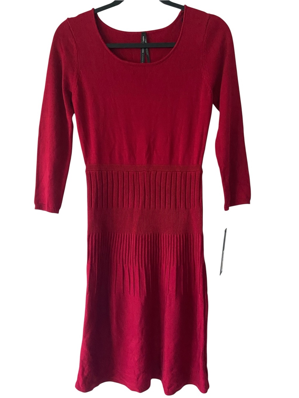 NWT Marc New York Andrew Marc Red Knit Fit & Flare Sweater Dress S